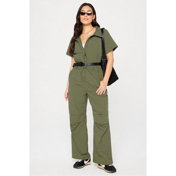 Fabletics Woven Flight Suit in Utility Green XL - Picture 4 of 12